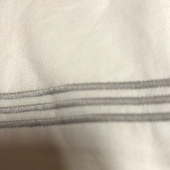 Land’s End Supima Cotton 400 Count duvet cover White Gray Fog stripe King size - Picture 4 of 7